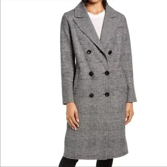 KENNETH COLE NEW YORK Houndstooth Wool Blend Coat Size S - Picture 9 of 9